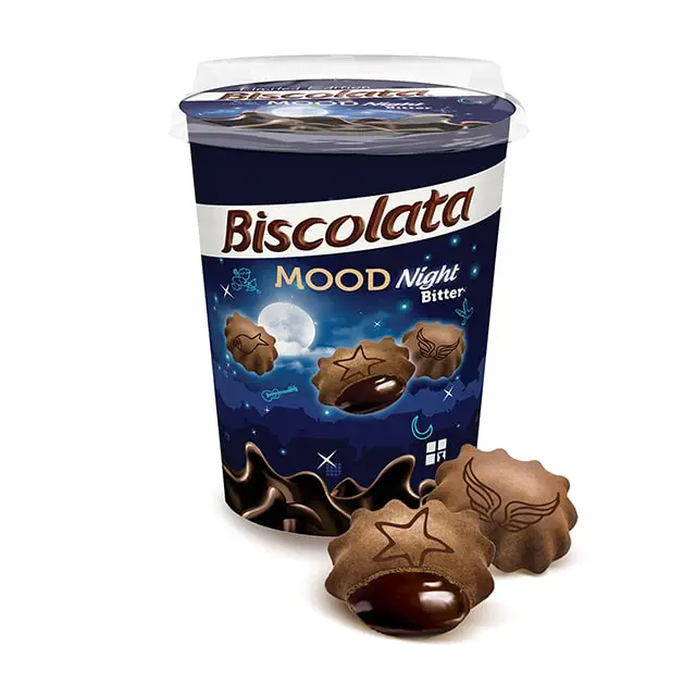 biscolata-mood-Night-Bitter-125g بیسکویت مغز کرم شکلات تلخ بیسکولاتا - Image 1