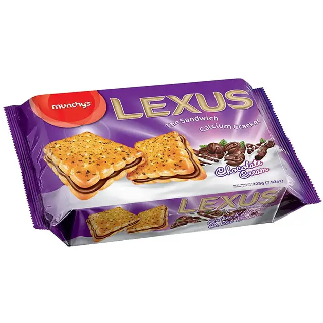 lexus-sandwich-cream-chocolate بیسکویت کراکر لکسوس شکلاتی 225 گرم