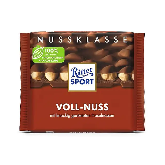 ritter-sport-voll-nuss شکلات ریتر اسپورت با مغز فندق کامل برشته
