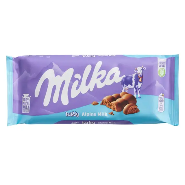 شکلات میلکا Bubbly Alpine Milk وزن 100گرم - Image 1