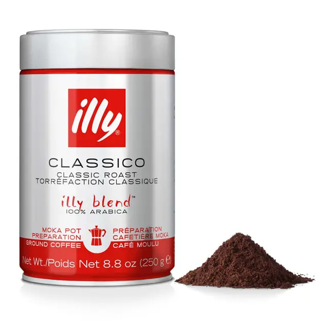 illy-Classico-prepration cafetiere-moka پودر قهوه موکاپات کلاسیک ایلی