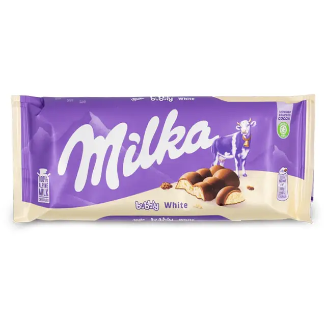 شکلات میلکا Bubbly White وزن 100گرم - Image 1